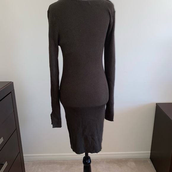 BROWN DYNAMITE RIBBED DRESS - Picture 5 of 9